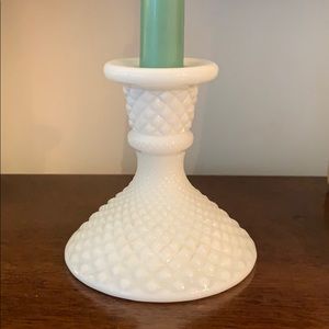 WESTMORELAND Hobnail Milk Glass Candlestick Holder